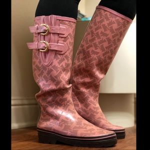 Blush pink rain boots